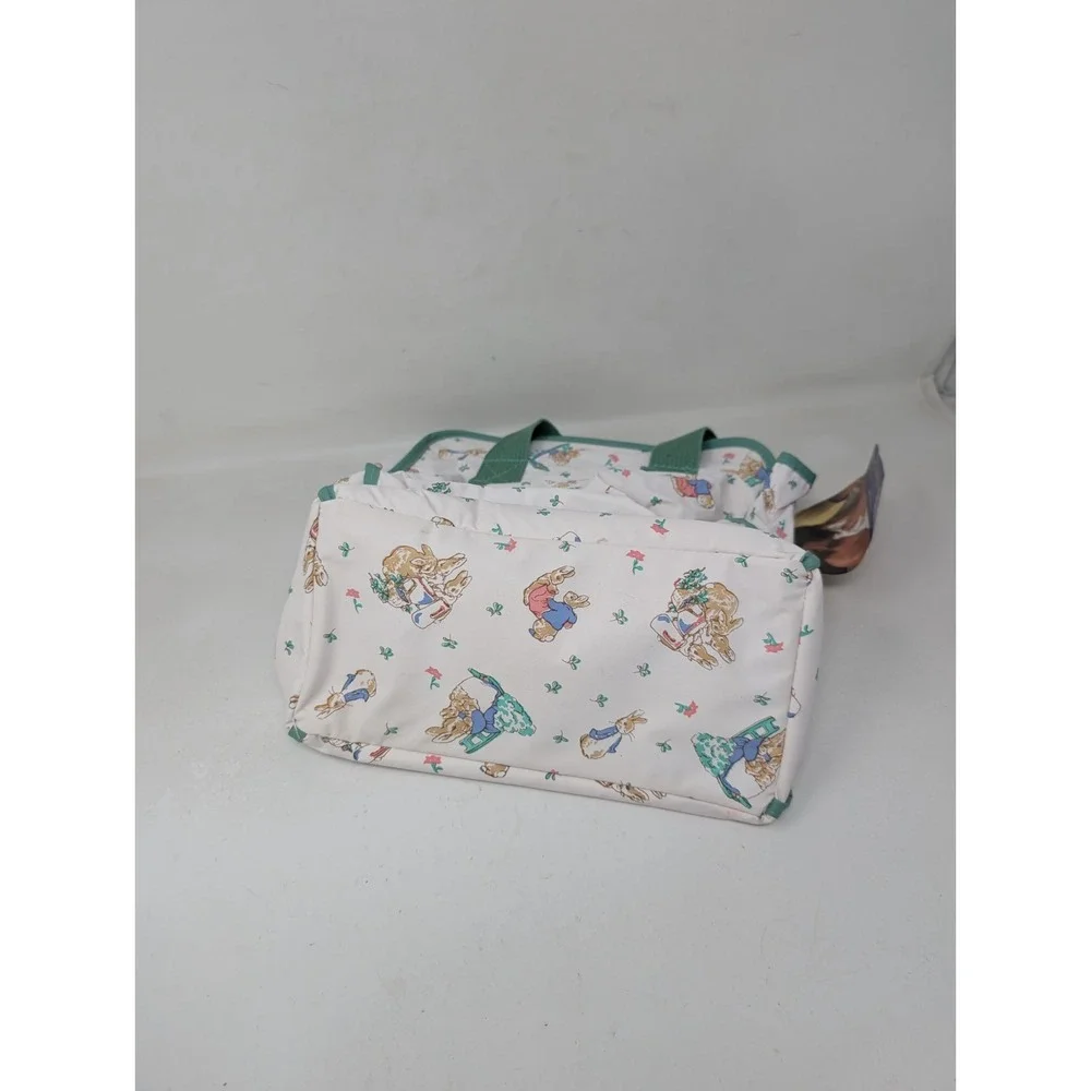 Vintage Beatrix Potter Peter Rabbit Mint Green Vinyl Baby Bottle Diaper Bag Tote